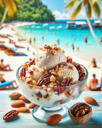 Coconut Ice Cream Recipe | Inspired by Baskin Robbins Nutty Coconut