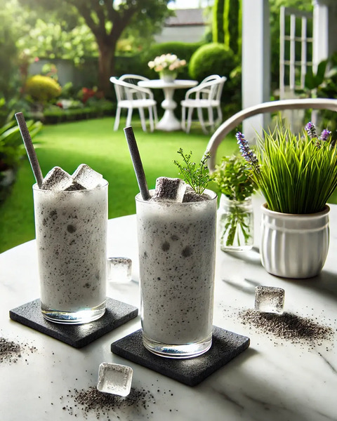 black sesame latte recipe_healthy protein Korean drink